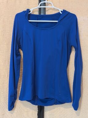 Women's Long-Sleeve Hooded Performance Top - Blue